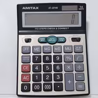 ماشین حساب آمیتکس AT-2214S نورو باتری قلمی 14 رقم 112 مرحله چک کن ،اتو چک،سه صفر و دکمه تصحیح و دکمه خاموش