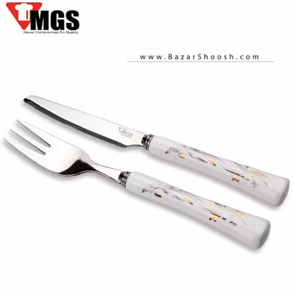 کارد و چنگال دسته سرامیکی MGS طرح 3