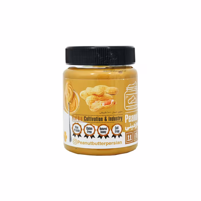کره بادام زمینی کرانچی با عسل ( بدون نمک و گلوتن ) 470 گرم رائیک - raic