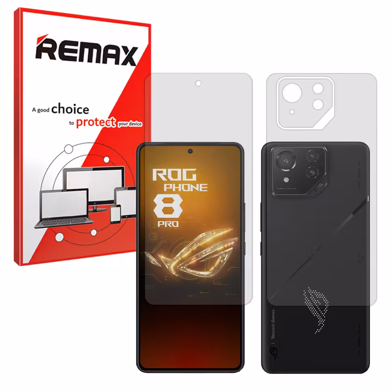 گلس صفحه نمایش و پشت گوشی ایسوس ROG Phone 9 Pro مدل هیدروژلی مات برند ریمکس کد SS