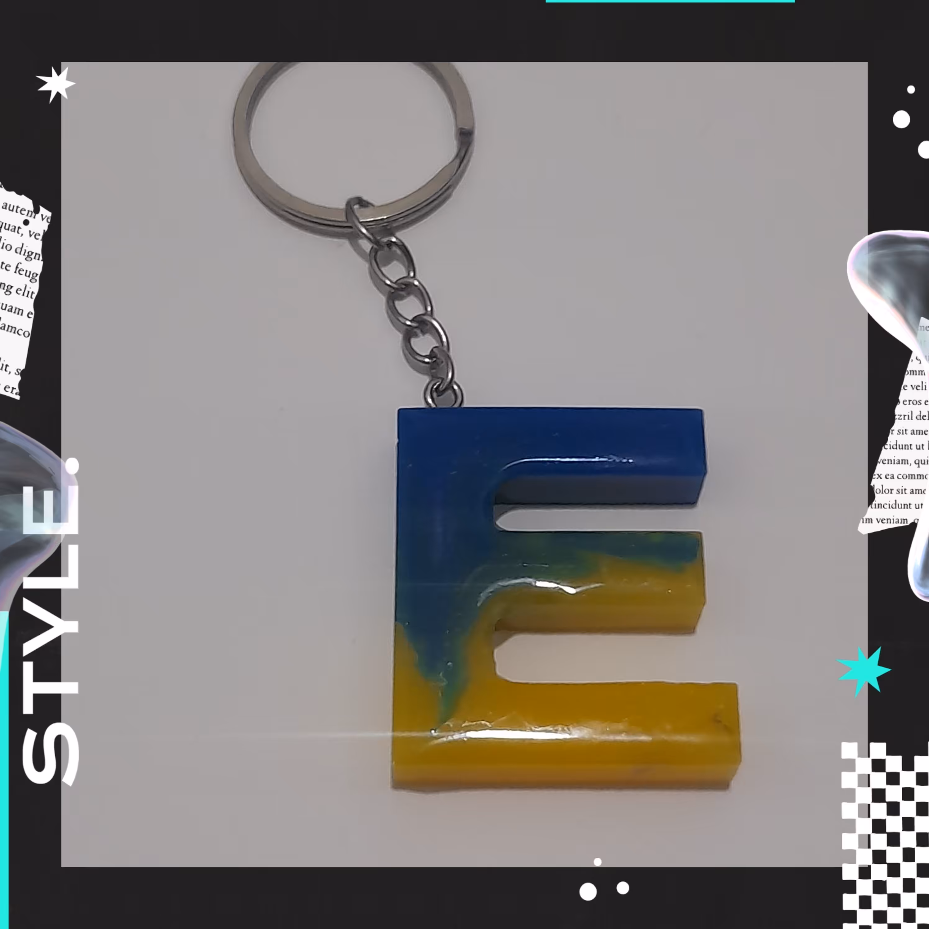 جاسویچی رزینی حروف انگلیسی حرف E دورنگ مات