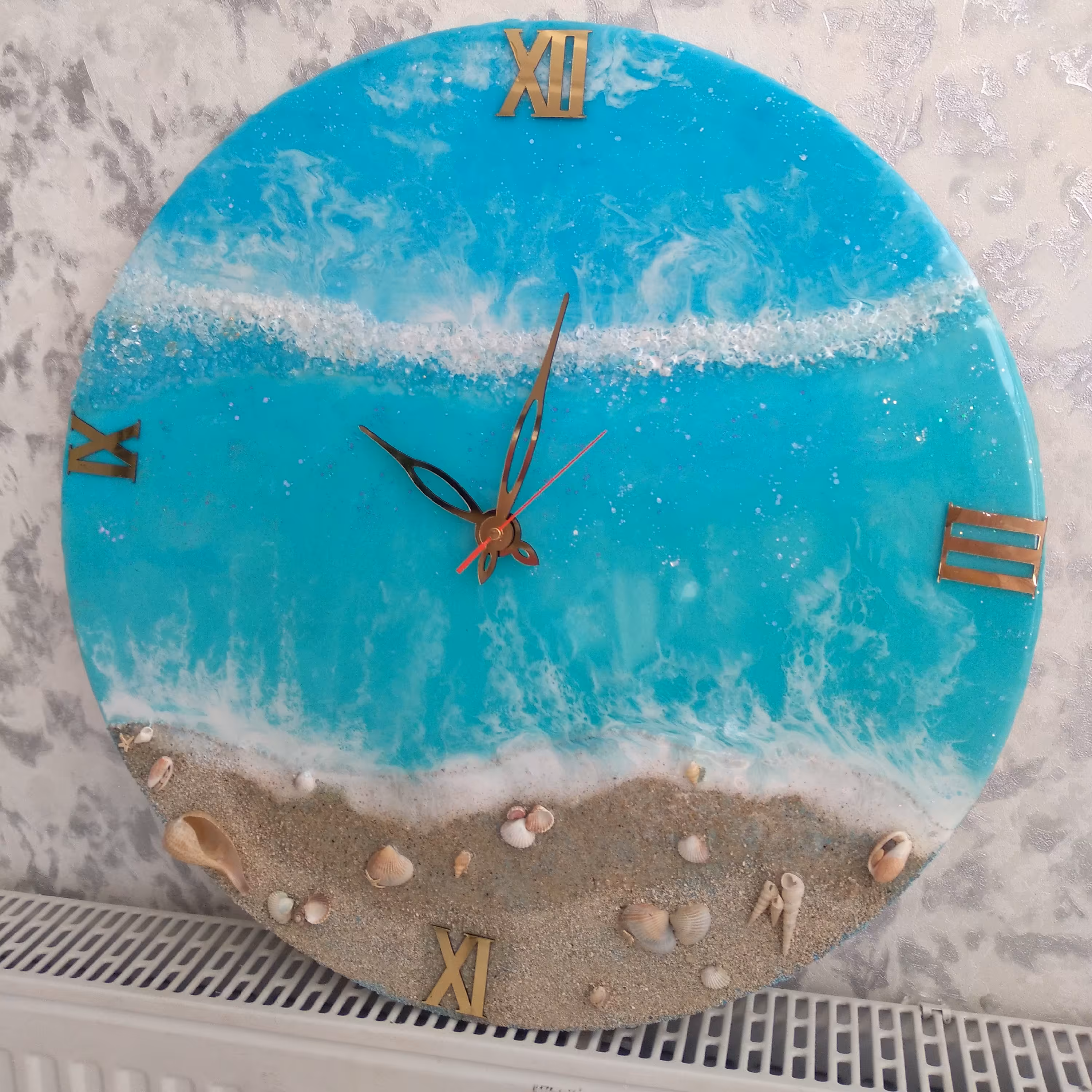 ساعت دیواری،رزین طرح دریا