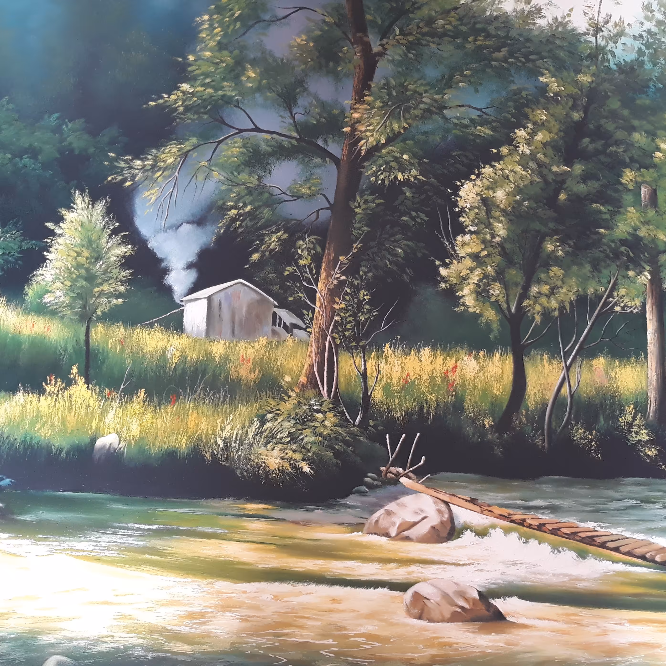 تابلو نقاشی رنگ روغن (منظره تابستانی) 