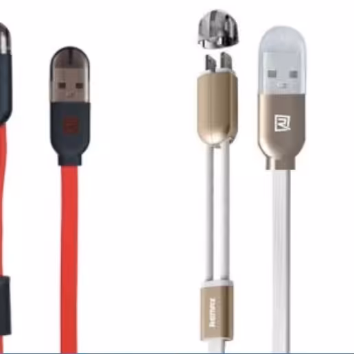 کابل شارژ و انتقال داده دو سر لایتنینگ و میکرو یو اس بی ریمکس Remax RC-025T Magnet Lightning And Micro USB 2 in 1