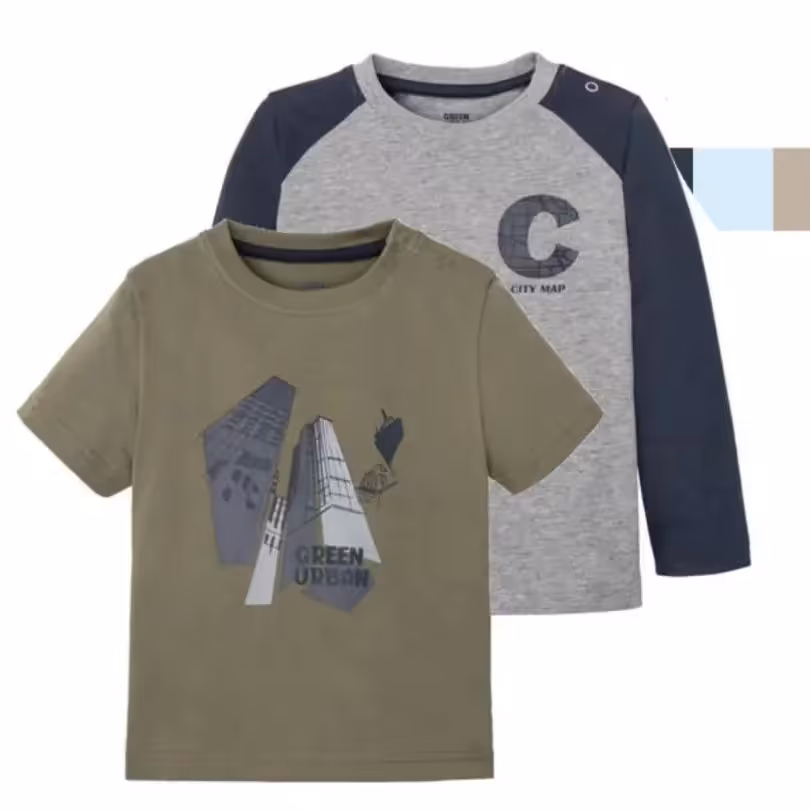 پک2عددی تیشرت و بلوزآستین بلند نخی پسرانه