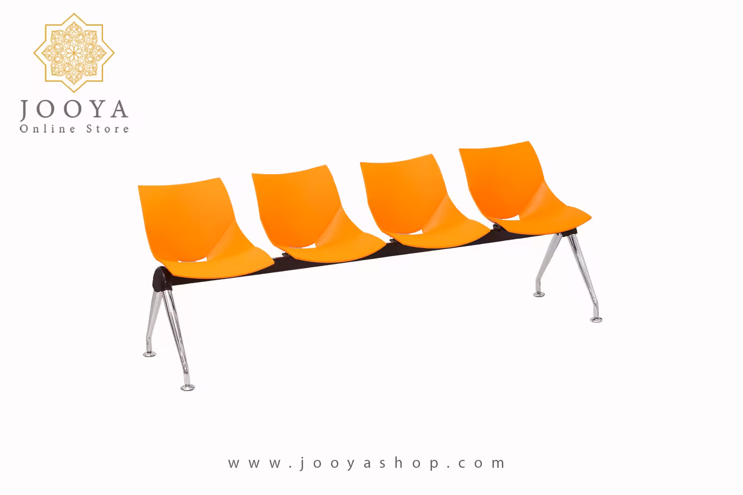 نیمکت انتظار نظری مدل شل پایه کروم چهار نفره کد N834