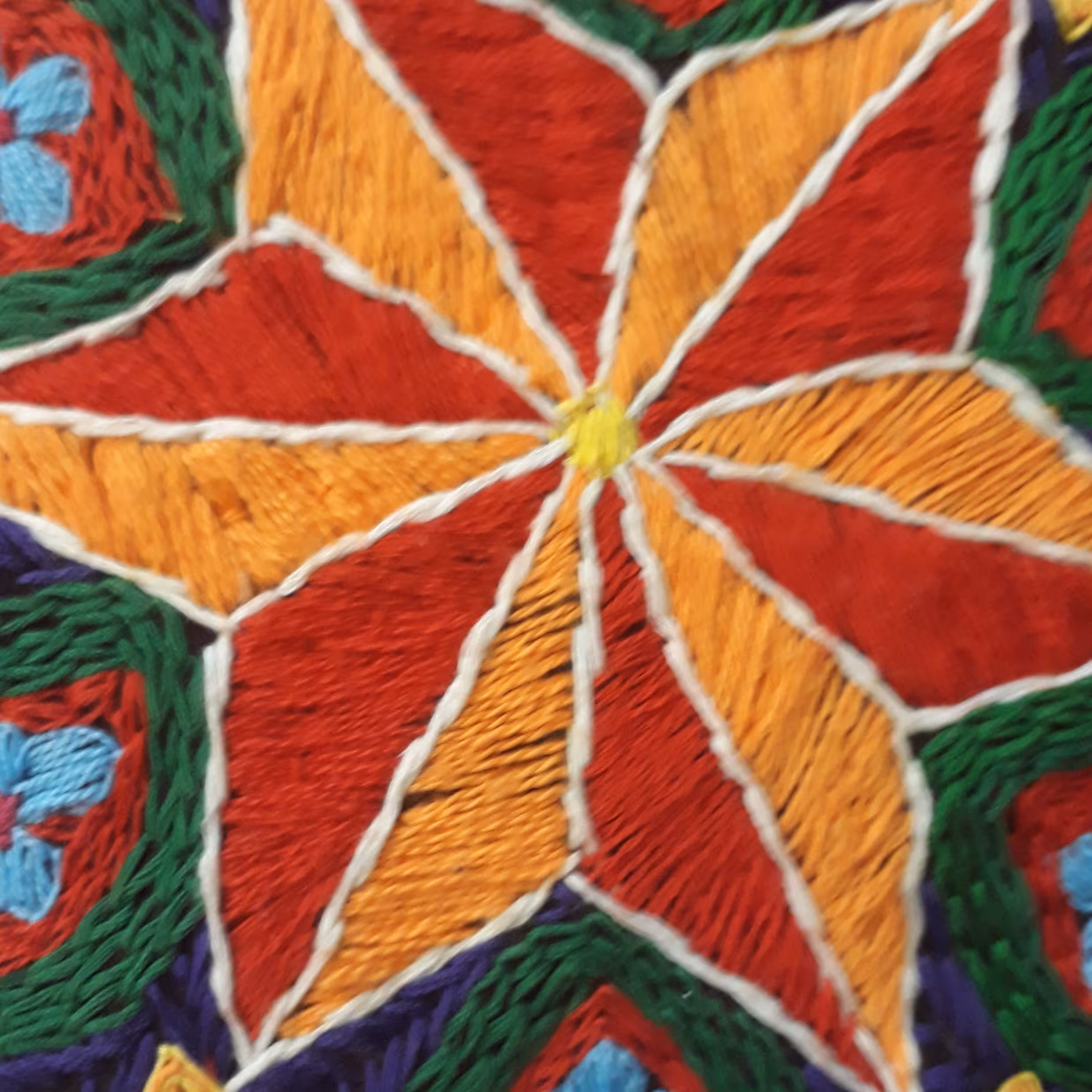 زیر بشقابی دست دوز طرح سنتی(ممقان بافی)