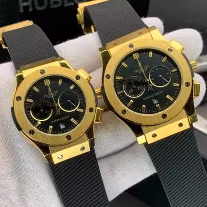 ساعت ست هابلوت بند رابر مشکی