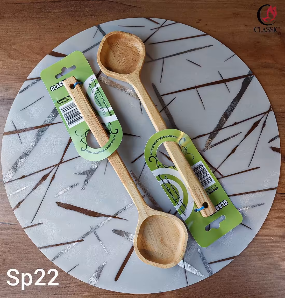 کفگیر ملاقه چوبی رابر کلاسیک مربع Sp22