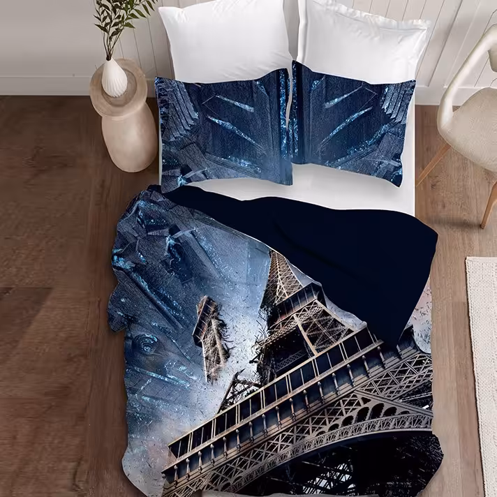 روتختی مدل برج ایفل آبی یکنفره 4تکه جنس میکرو