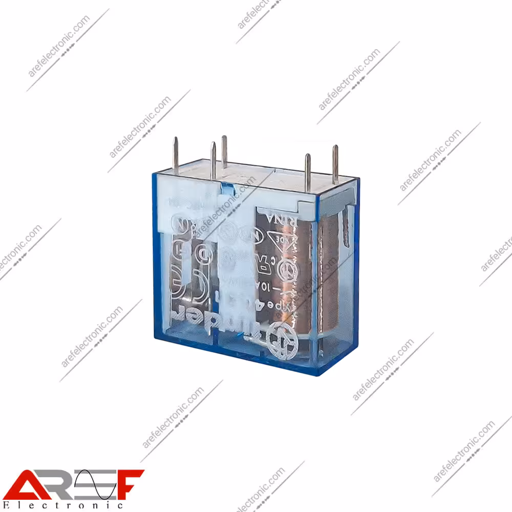 رله کتابی فیندر Finder دارای 24 ولت 1 کنتاکت 10 آمپر 5 پین - فروشگاه عارف الکترونیک