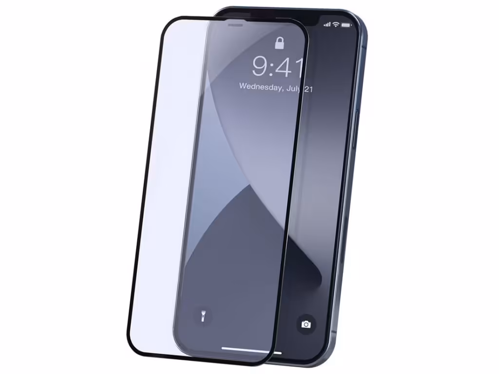 محافظ صفحه نمایش ضد اشعه منحنی آیفون بیسوس 2 تایی Baseus Curved-Screen Glass iPhone 12 Pro Max