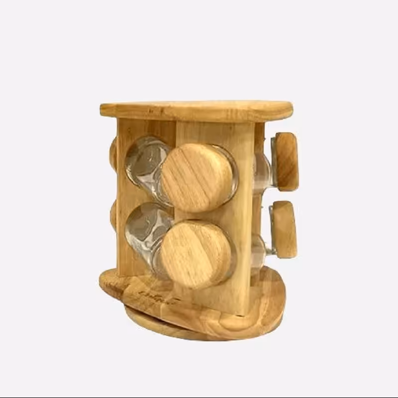 ست ادویه 6 تایی چوبی گردون مثلثی یونیک 6114