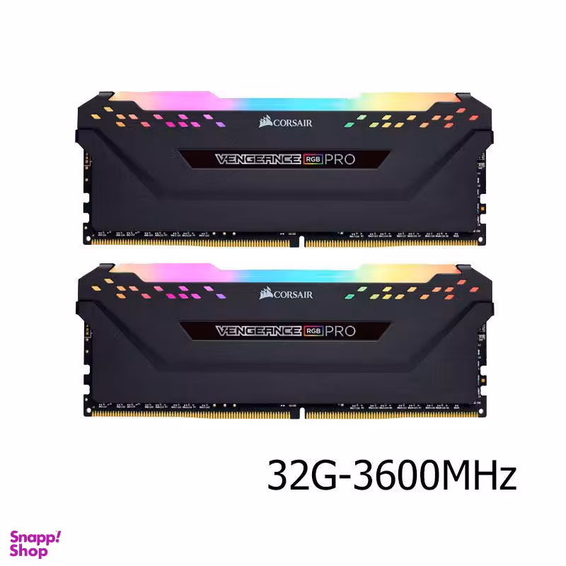 رم کورسیر (Corsair) ظرفیت 32 گیگابایت دو کاناله مدل Vengeance RGB PRO 3600MHz