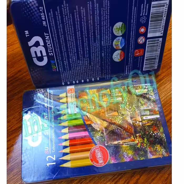 مدادرنگی سی بی اس 12 رنگ جعبه فلزی CBS