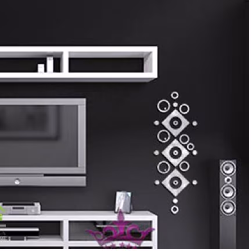 ست آینه دکوراتیو پلکسی براق مدل ترمه سایز کوچک به ابعاد 55 در 25 سانت

