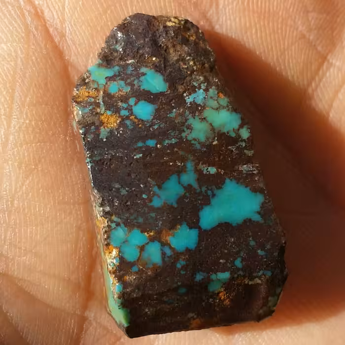 اسلایس سنگ راف فیروزه خاص اصل نیشابور 100 در 100 طبیعی محششر زیبا و تک