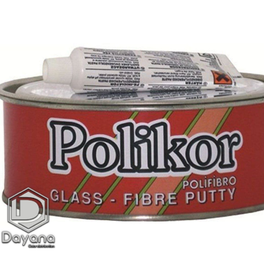 بتونه سنگی الیاف دار مخصوص فایبر گلاس (طوسی)پلیکور(به صورت کارتنی فروخته می شود12عددی)