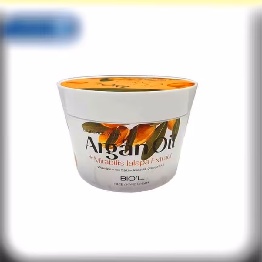 کرم مرطوب کننده دست وصورت کاسه ای بیولbiolحاوی روغن آرگان ولاله عباسی