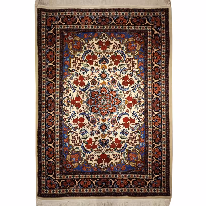 فرش دستبافت دو متری طرح گل بیجار کد 249