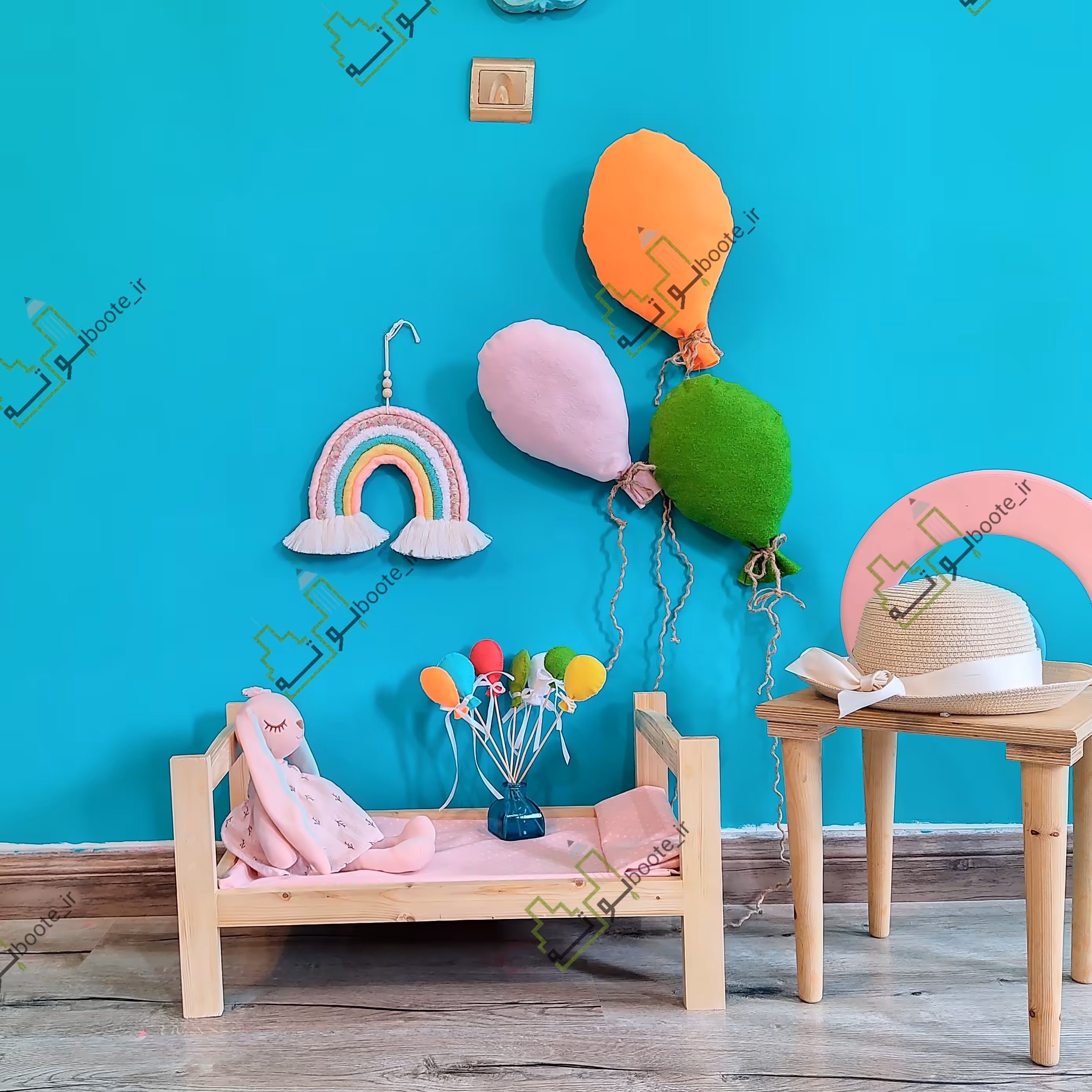 بادکنک اکسسوری اتاق  کودک و سیسمونی کودک رنگ بندی موجود ب ای تععین جنسیت هم استفاده میشه