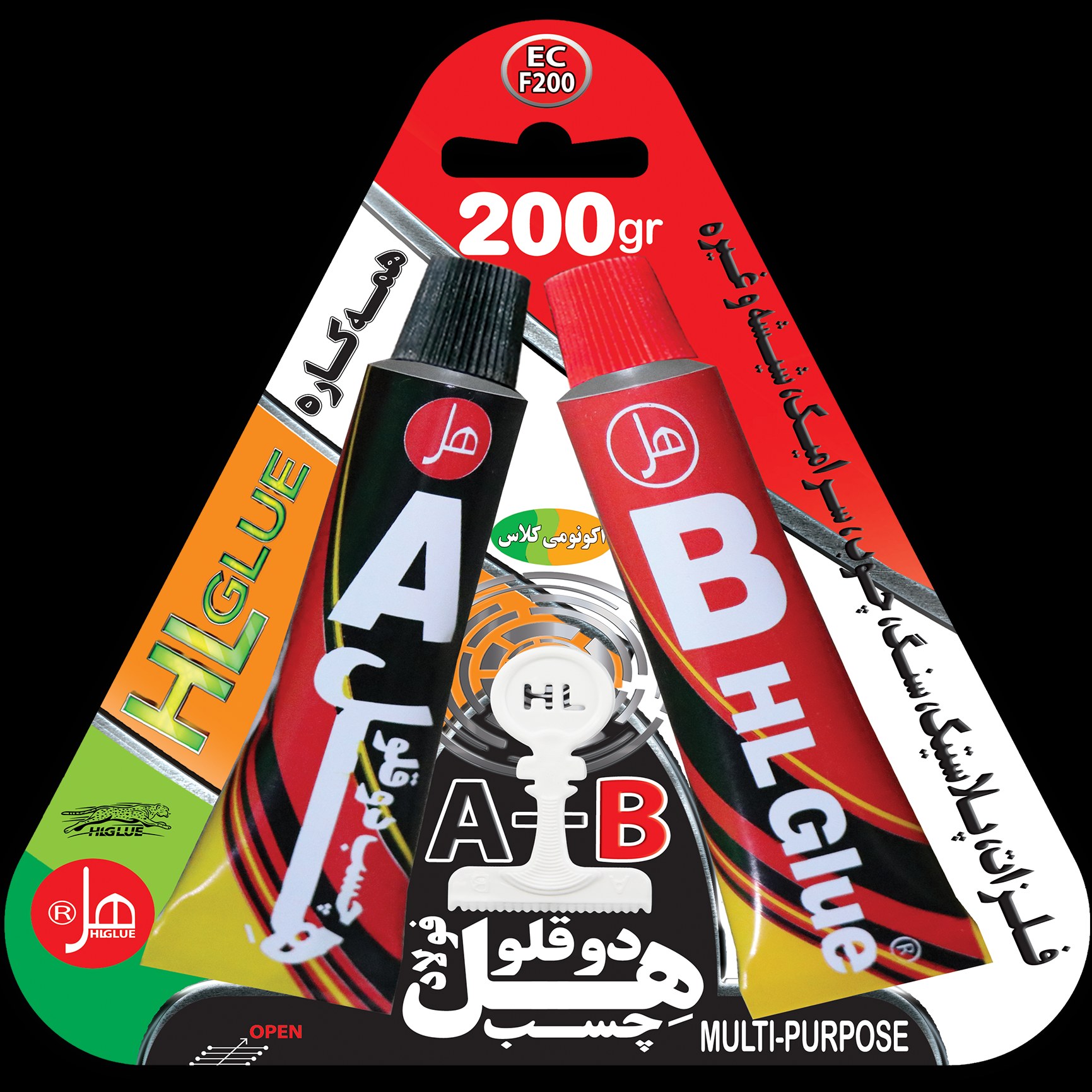چسب دوقلو فولاد اکونومی تیوپی 250گرمی هل