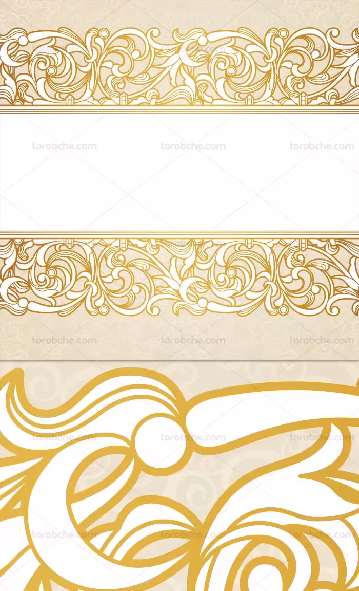 وکتور کادر اسلیمی طلایی رنگ | گرافیک با طعم تربچه