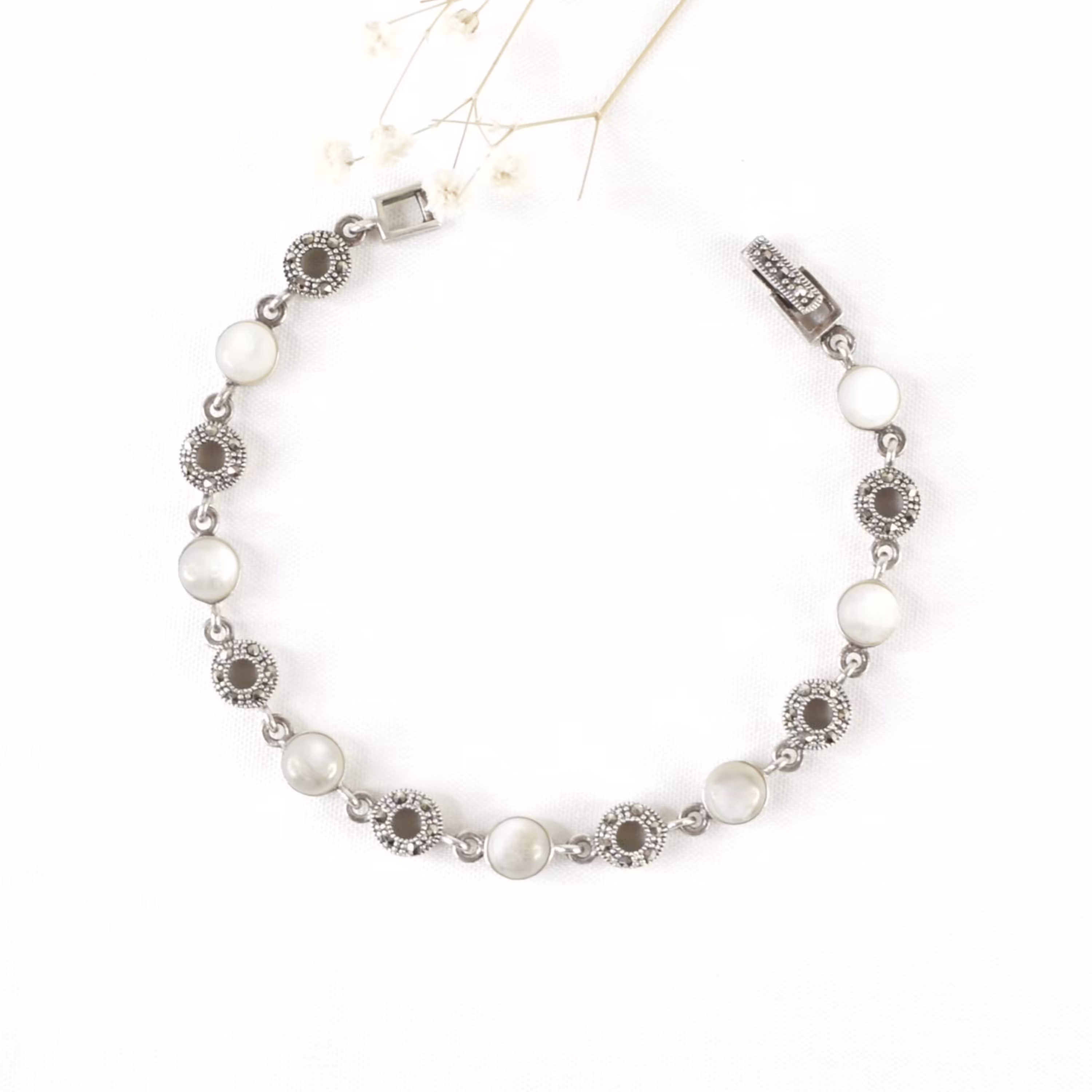 دستبند نقره سیاه قلم  کد 1383