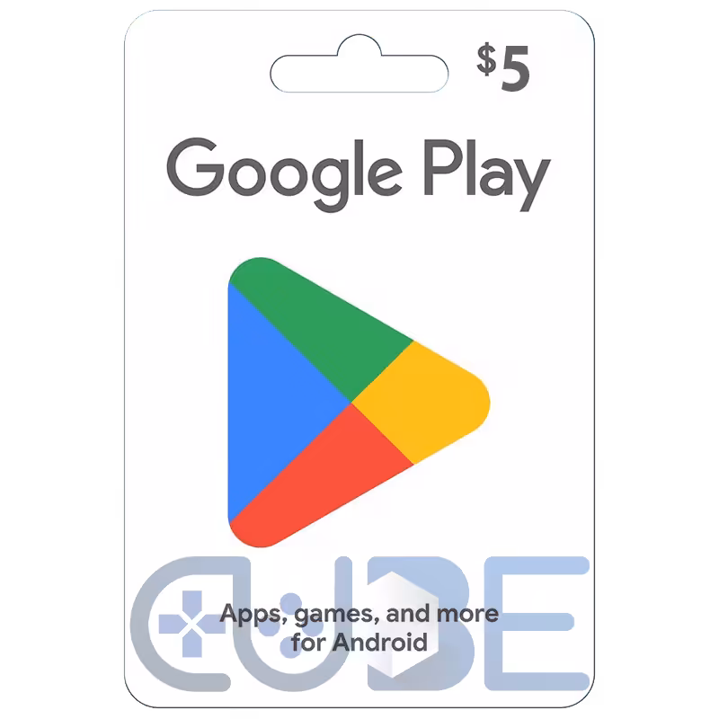خرید گیفت کارت 5 دلاری گوگل پلی
