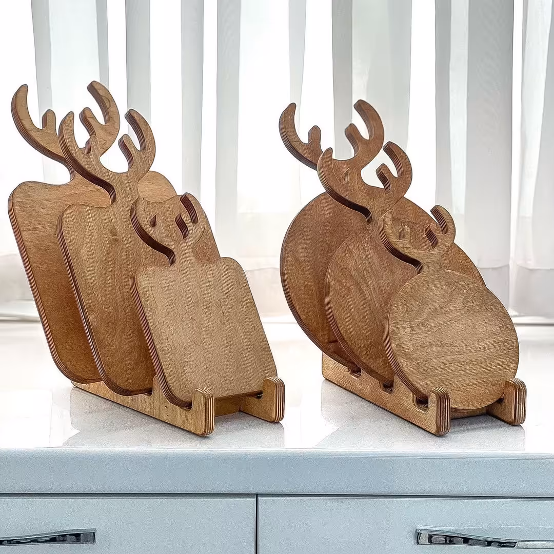 تخته سرو چوبی گوزن سه سایز کیفیت درجه یک در دو شکل گرد و مستطیل