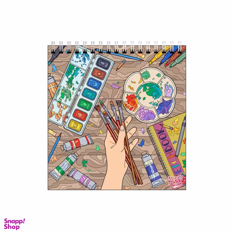 دفتر طراحی طرح نقاش و نقاشی و پالت رنگ کد 4834511