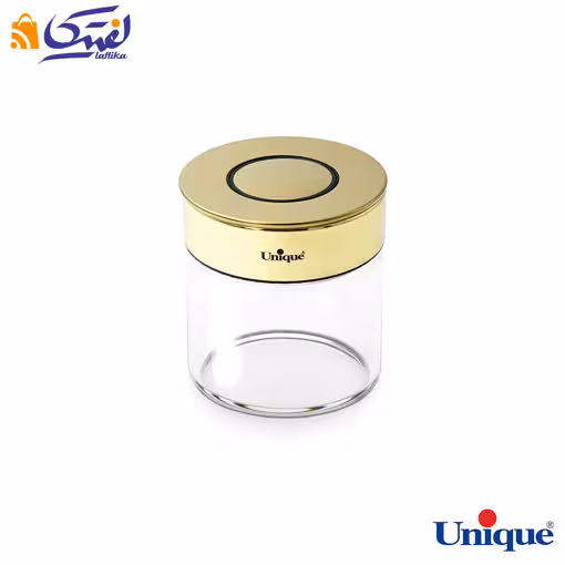 بانکه شیشه ای 10 سانتیمتری درب طلایی یونیک UN-1724