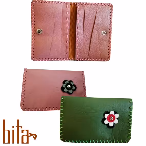 جا کارتی و کیف کارت چرم بزی  معمولی با 6 عدد جای کارت