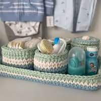 سبد تریکو  مناسب برای سیسمونی و یا جهیزیه و یا استفاده در منزل