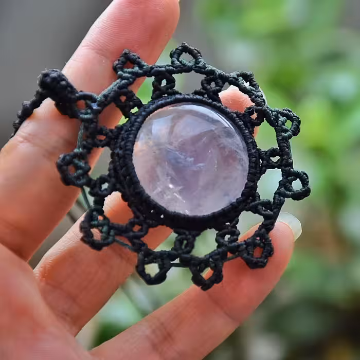 گردنبند سنگ رز کوارتز 