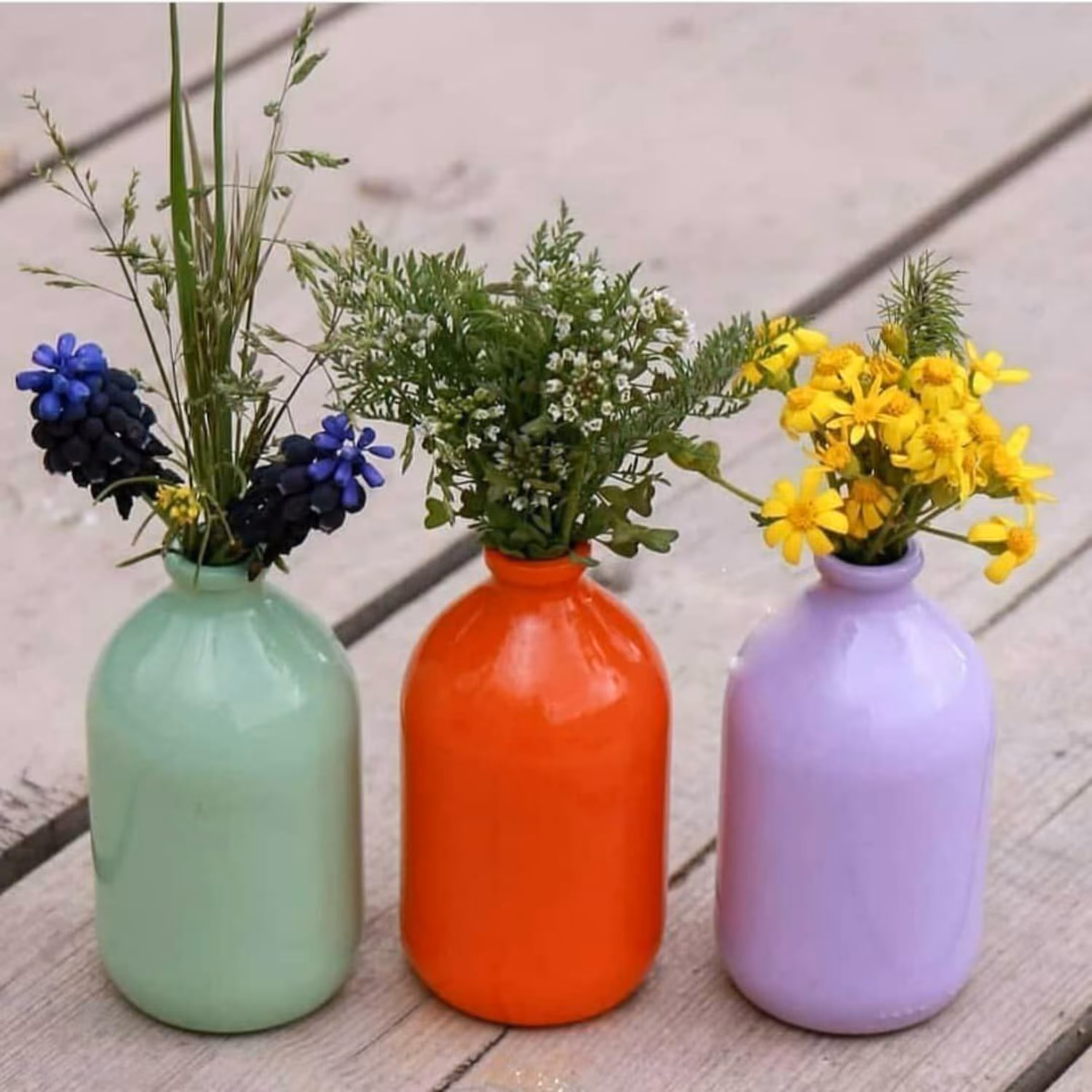 گلدان شیشه ای 250 میل در رنگهای متنوع و زیبا