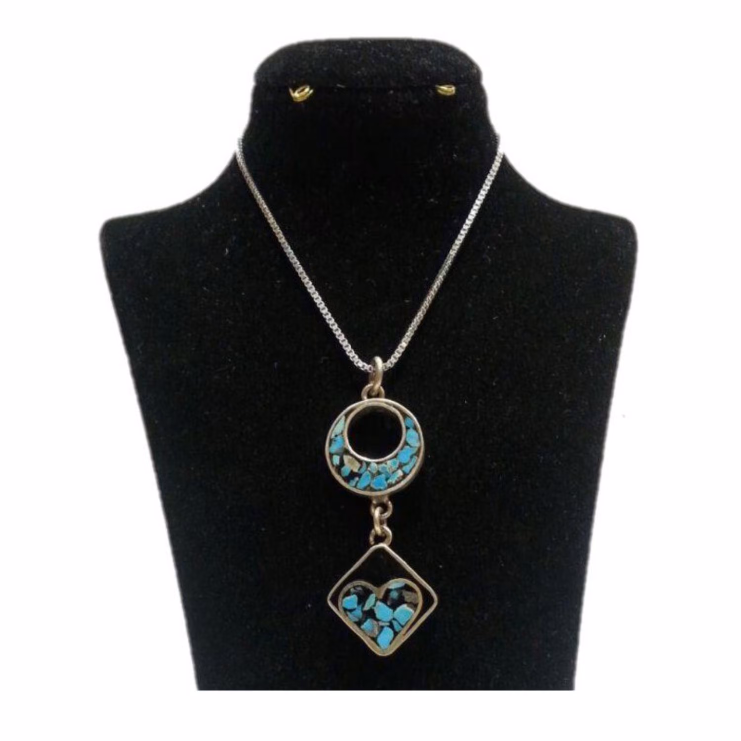 گردنبند نقره زنانه فیروزه کوب کد ZIFK18 عیار نقره 925 سنگ فیروزه نیشابور طول زنجیر نقره 55 سانتیمتر وزن زنجیر  2.40 گرم