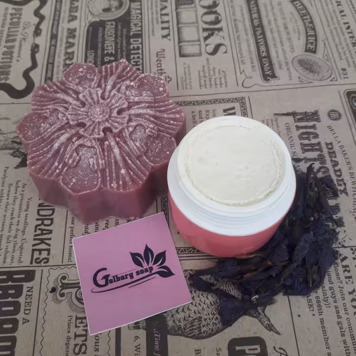پک صابون وکرم دستساز گل گاو زبان گلبرگ