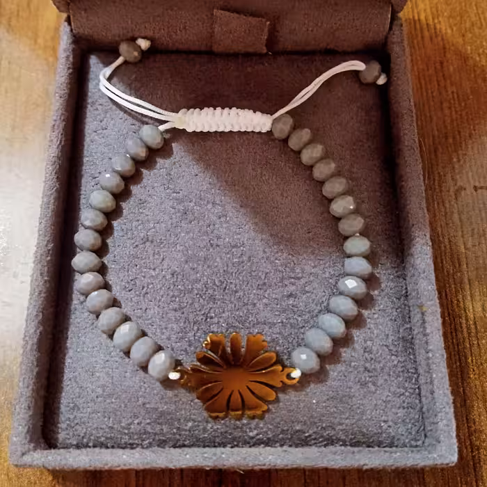 دستبندسنگ باپلاک استیل آبکاری طلا