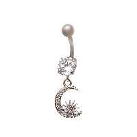 پیرسینگ ناف مدل PG273A نقره ای