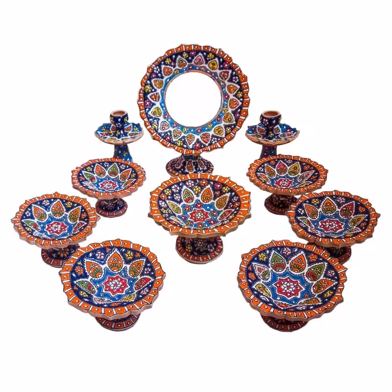 سرویس هفت سین میناکاری مدل آراز مجموعه 10 پارچه