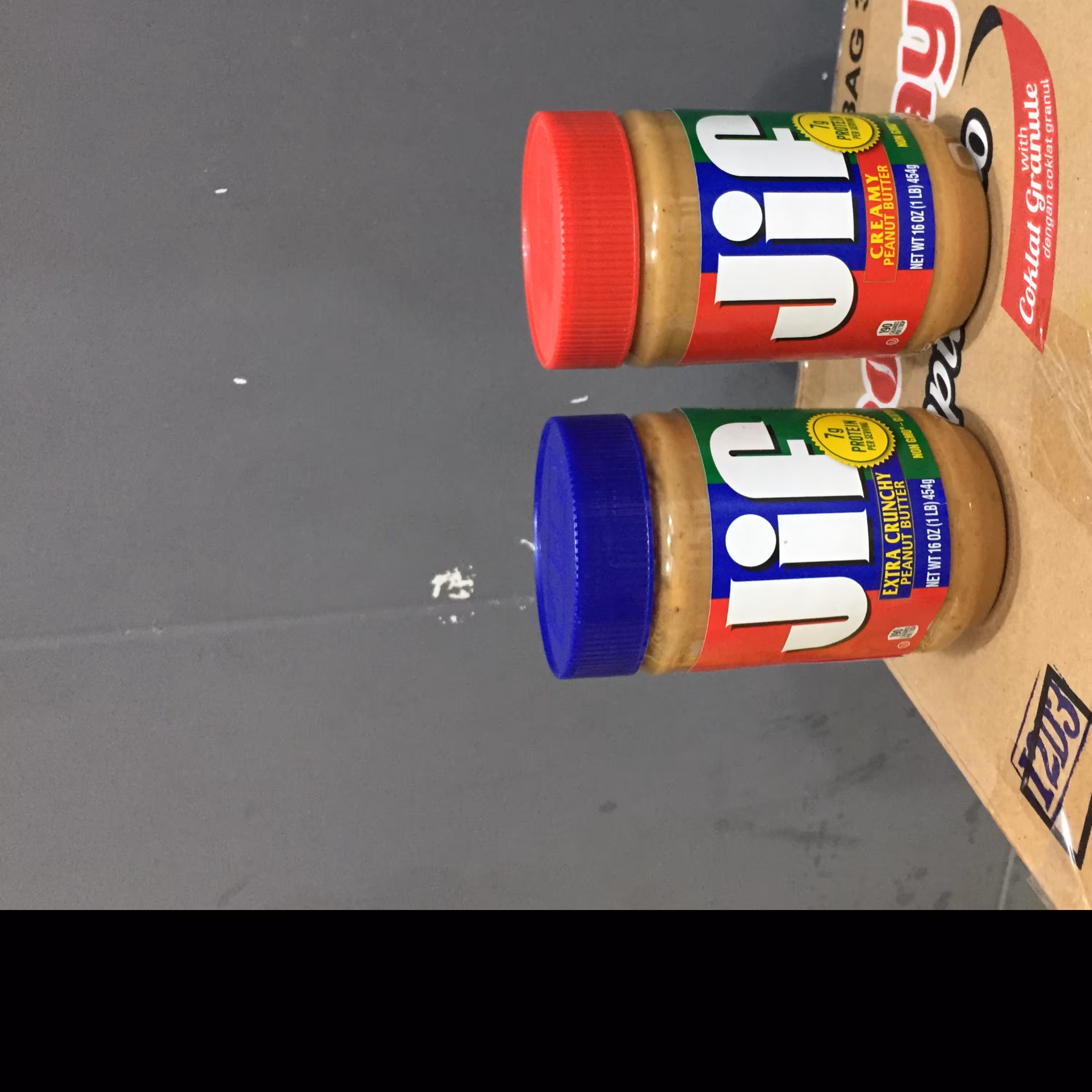 کره بادام زمینی جیف مغز دار و بدون مغز