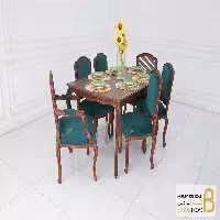 میز ناهارخوری کلاسیک و چوبی مدل ابزاری فرانسوی کد 3