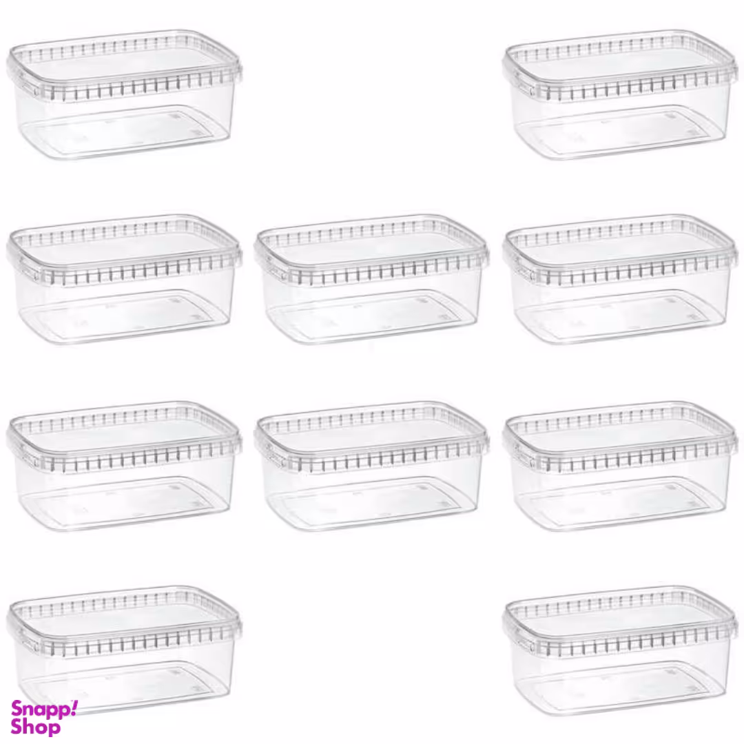 ظرف نگهدارنده فریزری و مایکروویوی طب پلاستیک حجم 1200 میلی‌ لیتر بسته 10 عددی