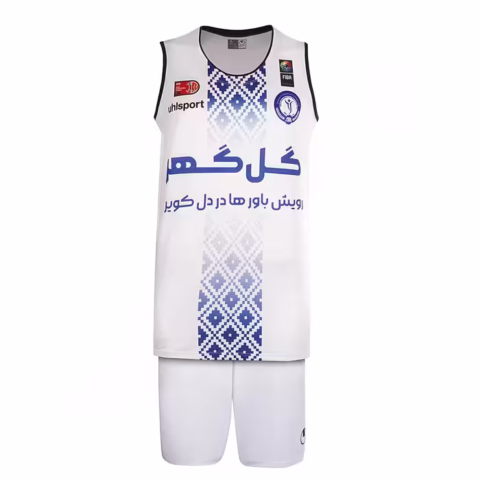 ست رکابی شلوارک بسکتبال آلشپرت باشگاه گل گهر سیرجان GGS هواداری | سفید/سرمه ای