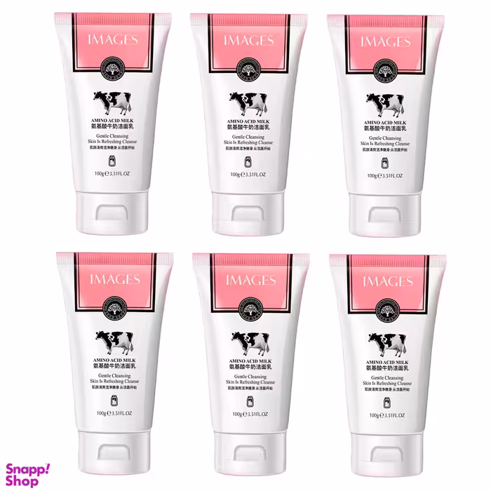 فوم شستشو صورت ایمجز (Images) مدل شیر وزن 100 گرم مجموعه 6 عددی