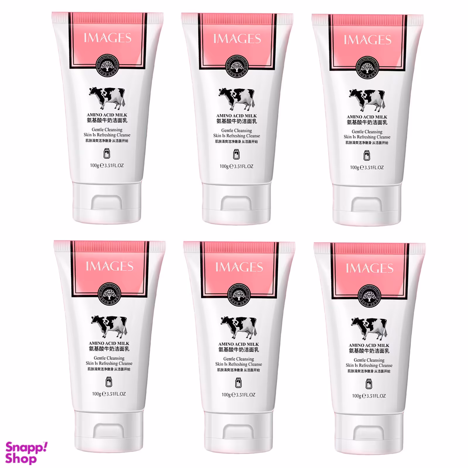فوم شستشو صورت ایمجز (Images) مدل شیر وزن 100 گرم مجموعه 6 عددی