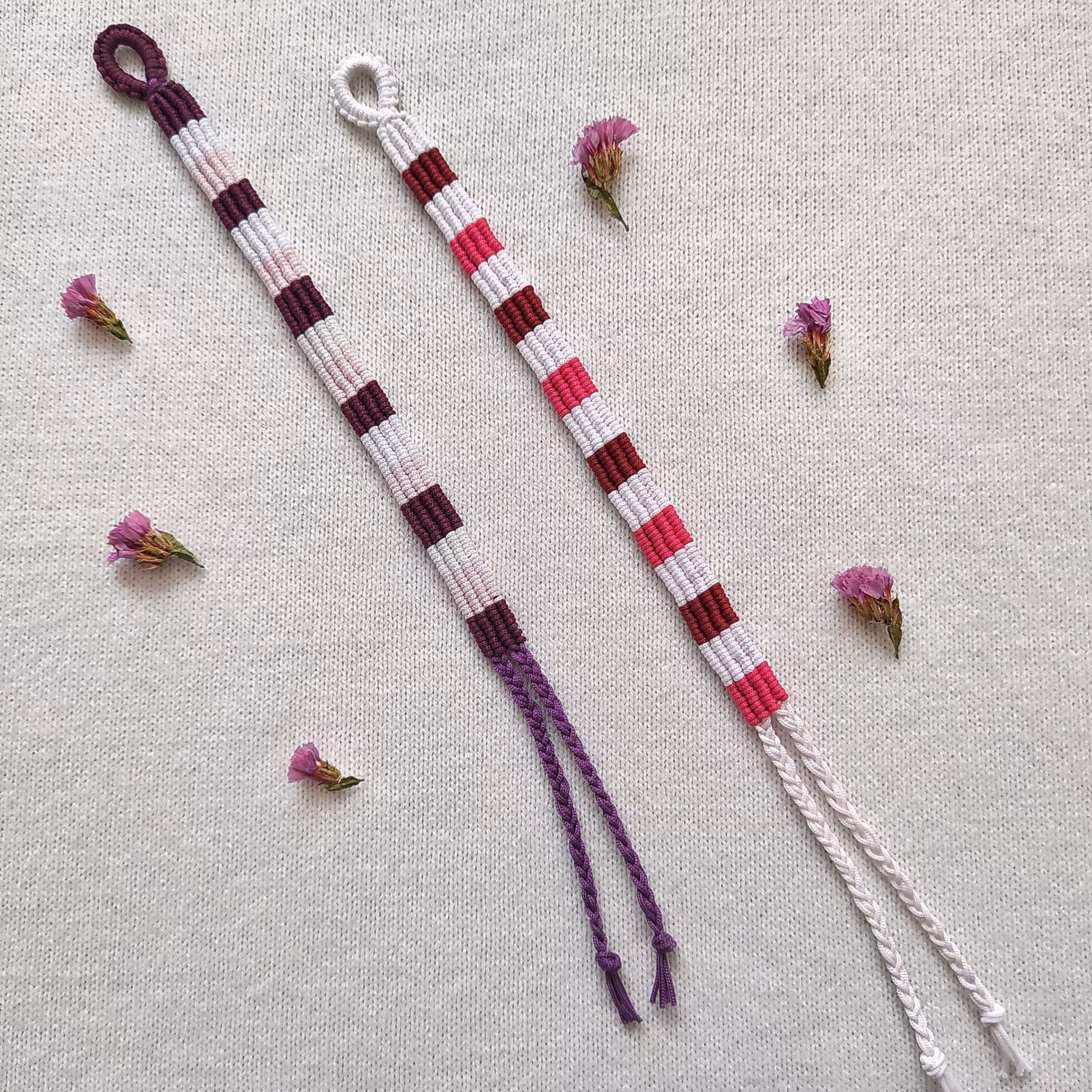 ست دستبند اسپرت دست بافت  طرح راه راه 