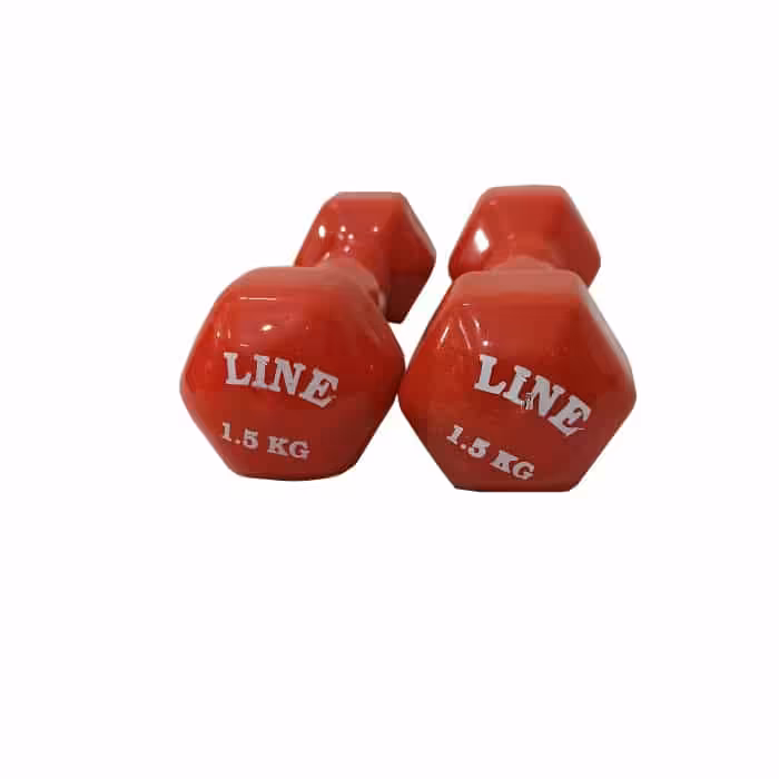 دمبل شش ضلعی لاین روکش دار 1.5 کیلوگرمی – 2 عددی