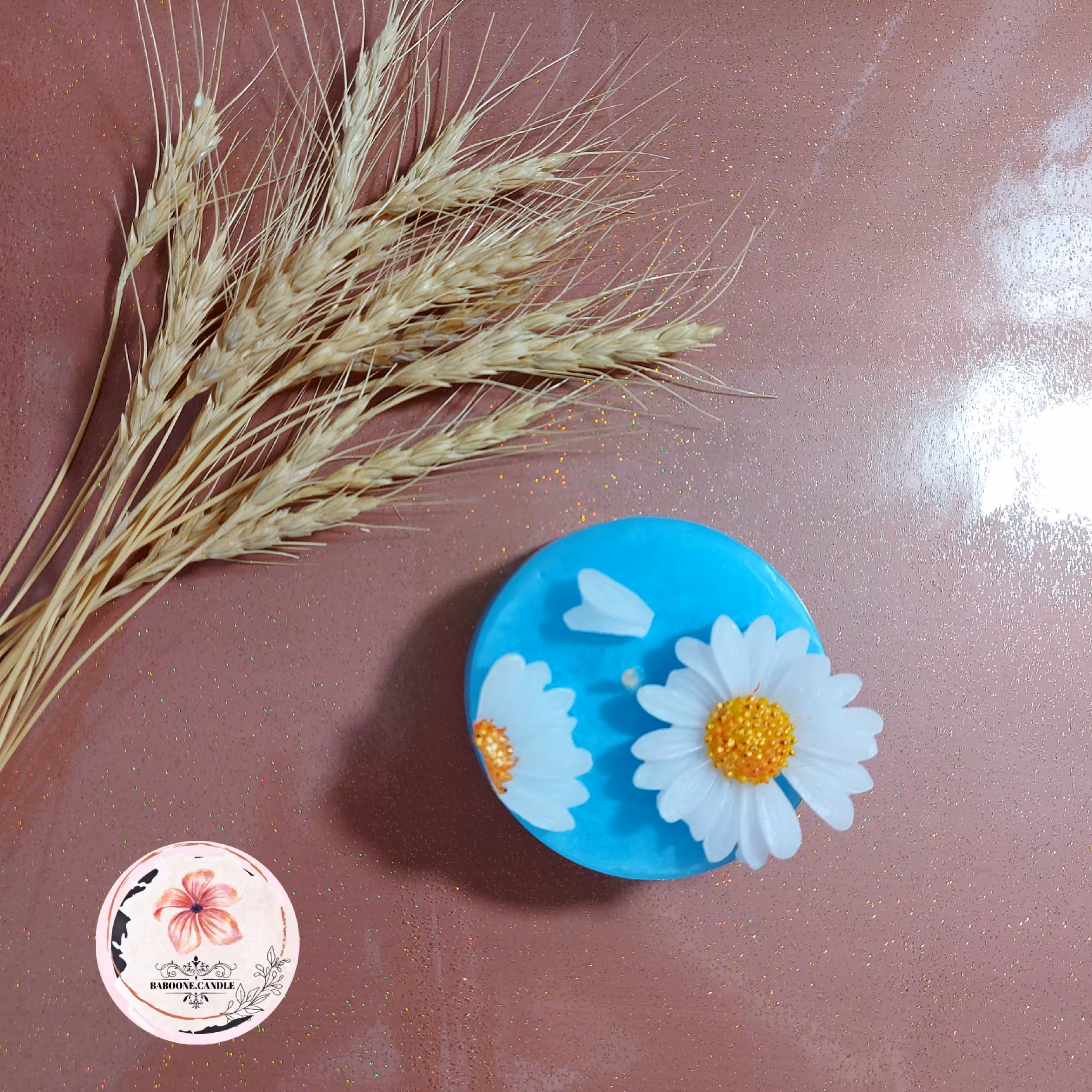 شمع بابونه گلی